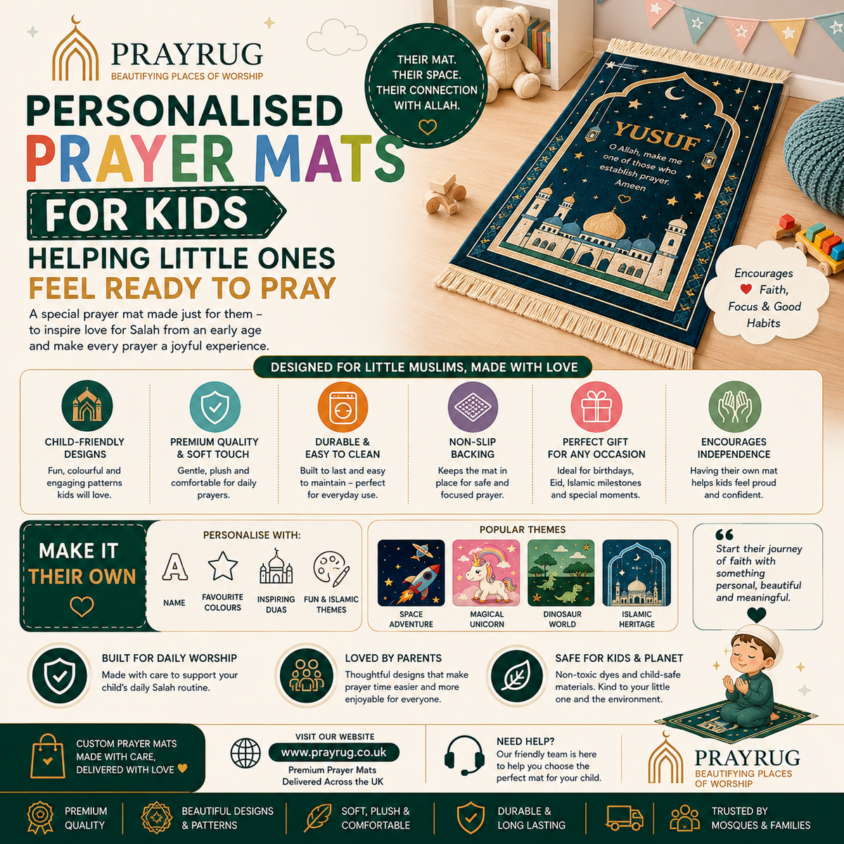Personalised Prayer Mats for Kids: Helping Little Ones Feel Ready to Pray