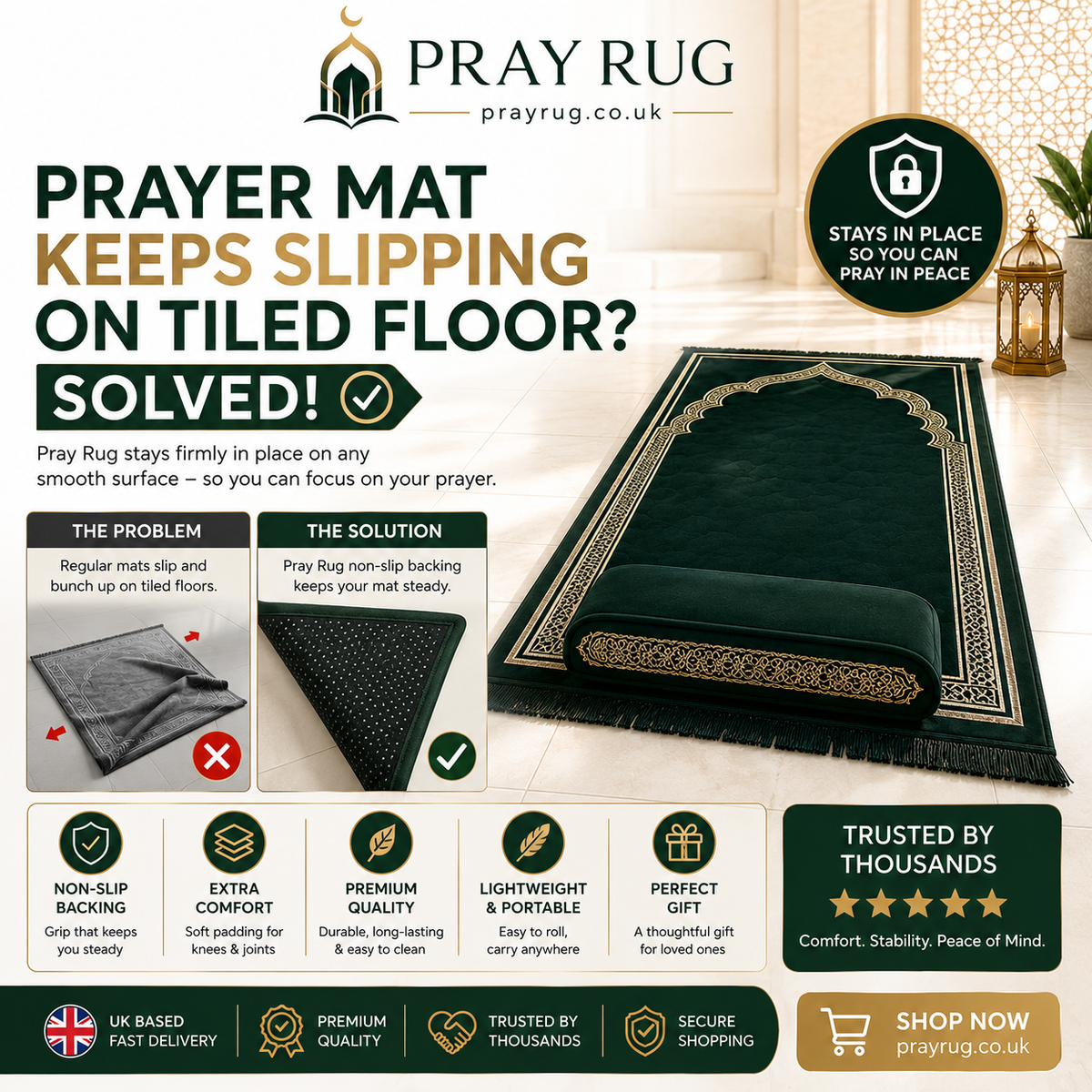 Prayer Mat Keeps Slipping On Tiled Floor: How To Fix It Properly