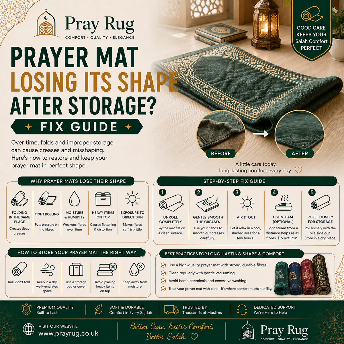 Prayer Mat Losing Its Shape After Storage Why It Happens And How To Prevent It