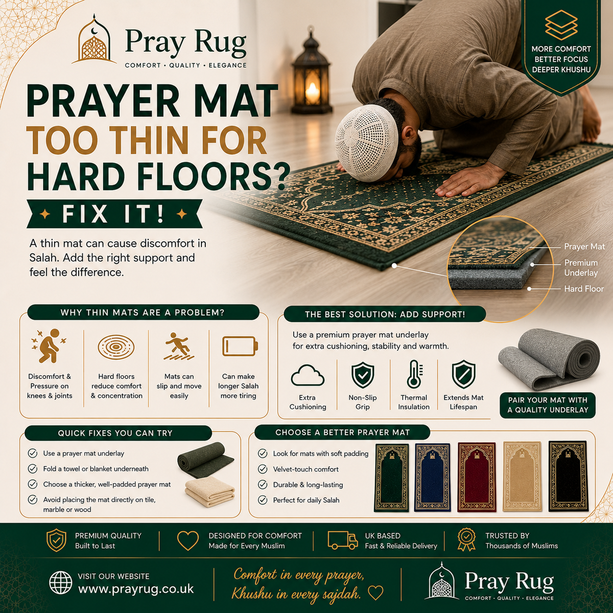 Prayer Mat Too Thin For Hard Floors: How To Choose Something That Actually Helps