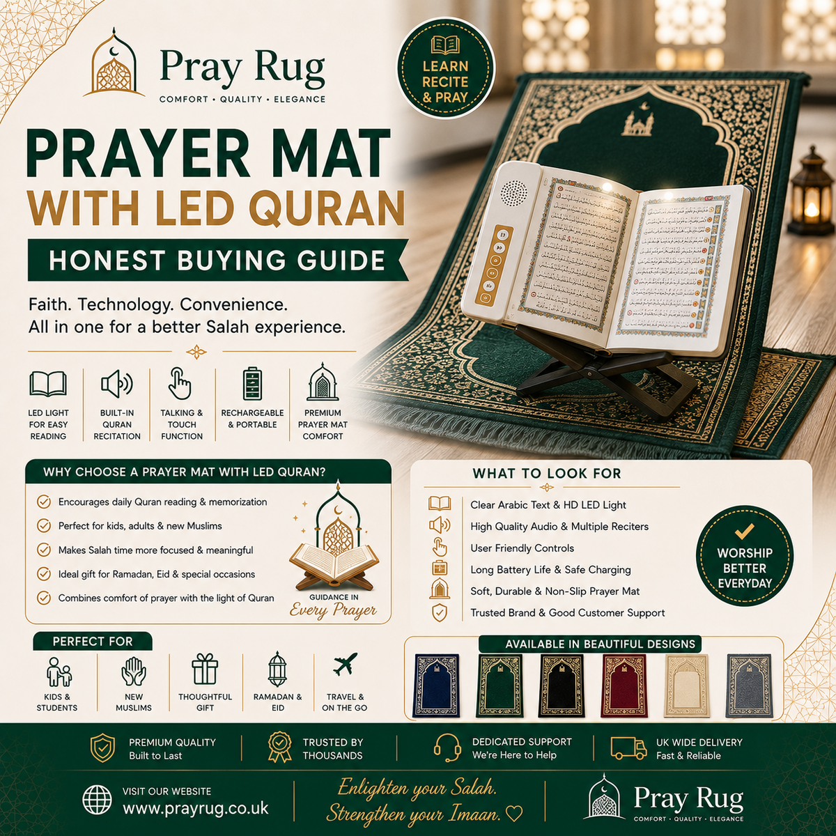 Prayer Mat With LED Quran: What To Know Before You Buy