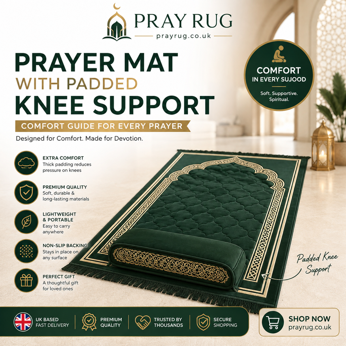 Prayer Mat With Padded Knee Support UK: A Guide For Comfortable, Sustained Prayer